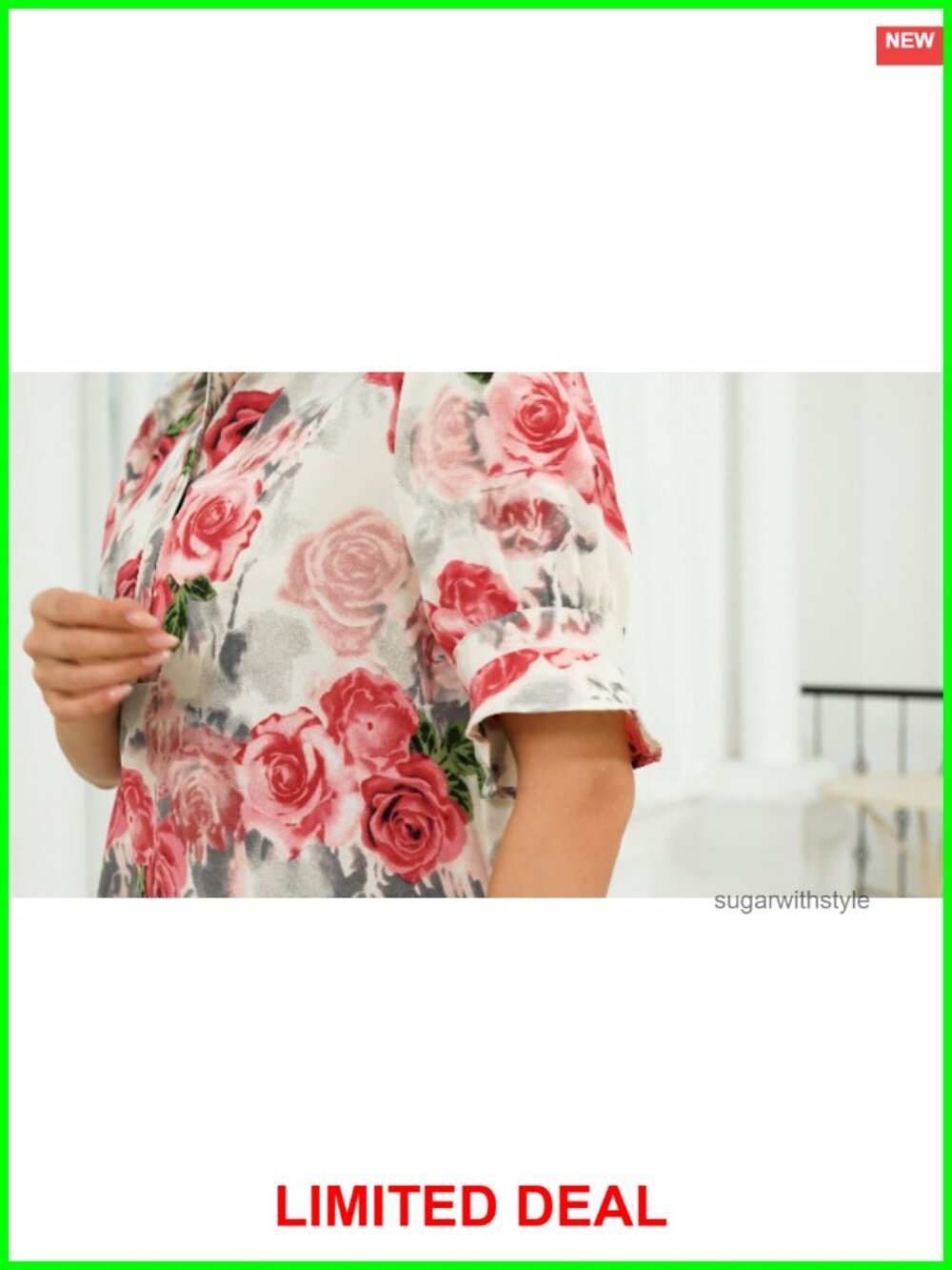 Women's Summer Shirt Mini Shift Dress Ruffle Sleeve Button Down - Picture 6 of 6